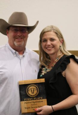 Triple Seven Farms earns first place for Purebred Registrations in District 3.